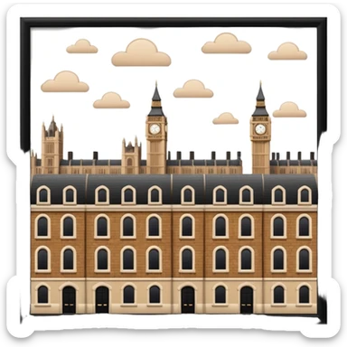 london in browns and beige not in a picture frame  sticker