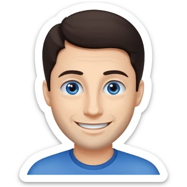 Yehuda Levi with blue eyes, dark brown hair sticker