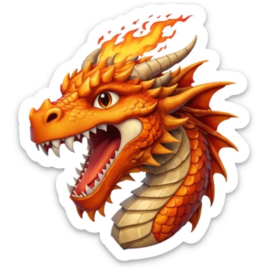 I need a character for an educational geography course in the style of a dragon that roars with fire sticker