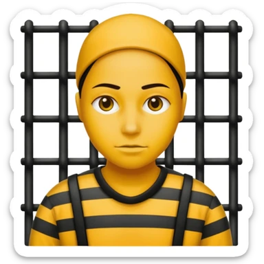 Humain avec une tenue de prisonnier noir et jaune  sticker