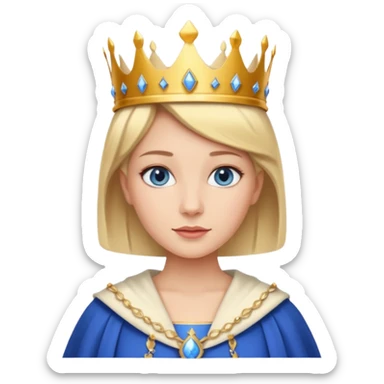 Queen with short blonde hair and blue eyes sticker