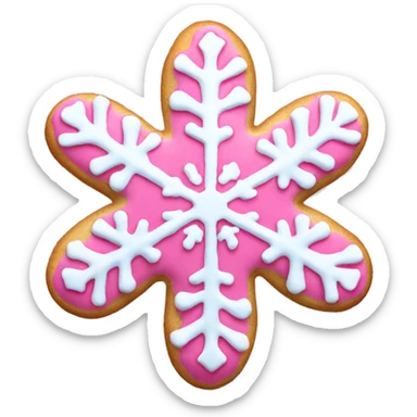pink snowflake cookie  sticker