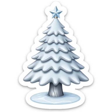 White christmas tree with cold theme sticker
