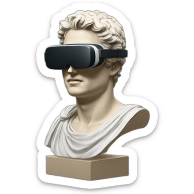 Roman bust with virtual reality glasses sticker