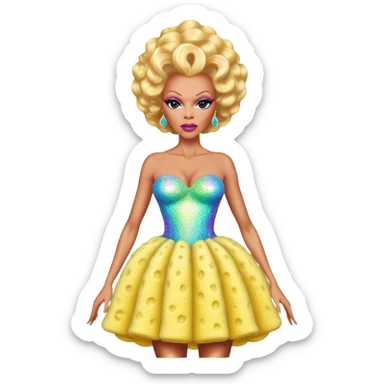 Rupaul drag race sponge dress sticker