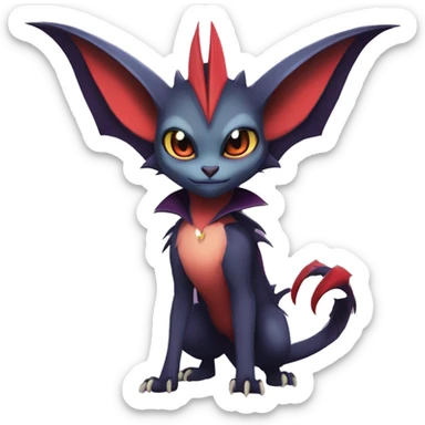  Kawaii Edgy Cool Vampiric Beautiful Noivern-Nargacuga-Litten with big Bat Ears full body sticker