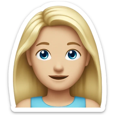 Caucasian girl blond hair Caucasian girl brown hair mom with brown hair and blue eyes sticker