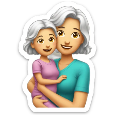 Mamy avec sa petite fille sticker