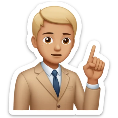 A person pointing at a painful spot or problem area, business pain point concept sticker