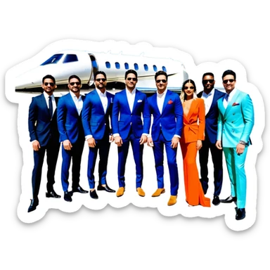 Grant Cardone, Tai Lopez, Josh King Madrid, Alex Hormozi, Iman Gadzhi, Daniel G, Branden Condy, Patrick Bet-David, Dan Henry, Luke Belmar, Shelby Sapp, Leila Hormozi, Tefi Valenzuela, business, influencers, friends, rich millionaire success lifestyle, private jet , supercars, success, sales sticker