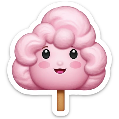 Candy floss emoji with no face and it leaning towards the side with just the candy floss  sticker