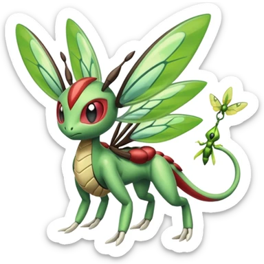 Meloetta-Beedrill-Flygon-Scyther-Celebi-fusion sticker