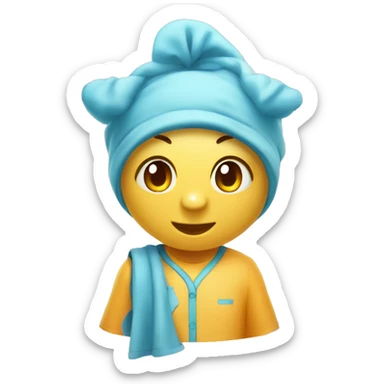 A cute and friendly bubble-themed mascot character designed for a laundry service sticker