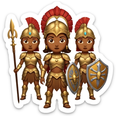 group of trojans being led by a woman sticker