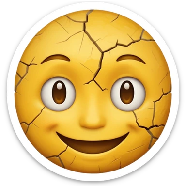 Cracked smiling face emoji sticker