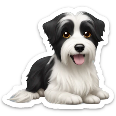 black & white havanese dog and carolina dog  sticker