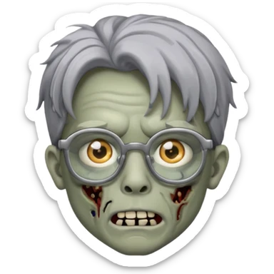 Boy zombie with semi freeform locks and glasses  sticker