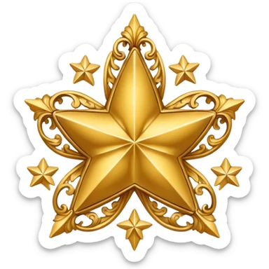 star with baroque pattern sticker