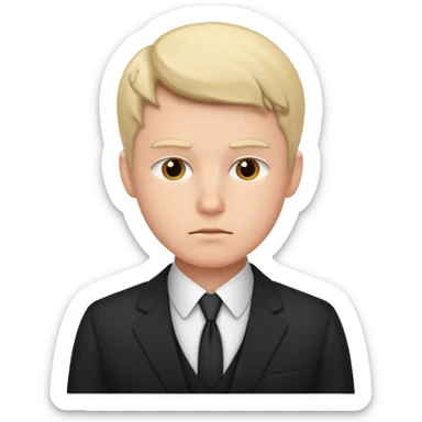 a man in a formal suit thinks hard sticker