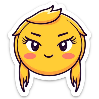 face emoji with one joined eyelash sticker