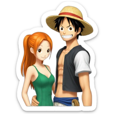 Luffy et nami sticker