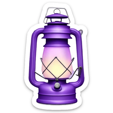 Realistic camping pastel purple lit camping lantern lisolated. sticker