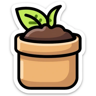 bag of organic compost with leaf symbol sticker