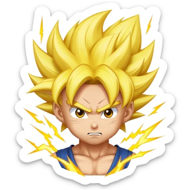 Kawaii super saiyan goku with lightening  sticker