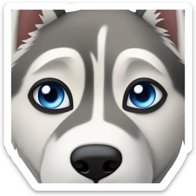 Husky con ojos azul y antifaz negro al rededor sticker