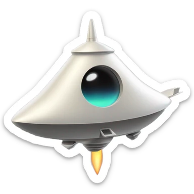 Flying alien spaceship rocket ship ufo shaped birdhouse sticker