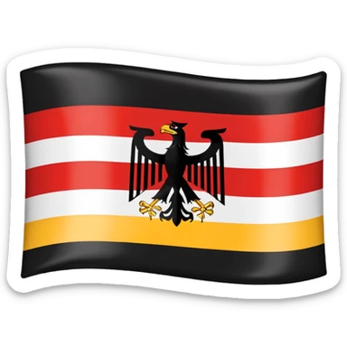 CReate me an emoji of the 2nd Reich, the German Empire also known as the Kaiserreich. Its flag is a Tricolor like germanys current one. make the top color be Black, the central one be white and the botton one red sticker