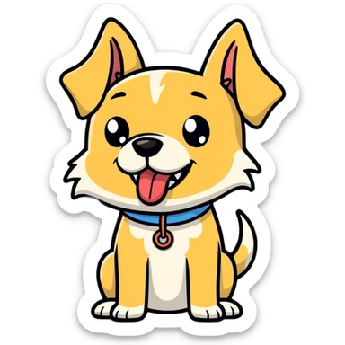 dog choking self sticker