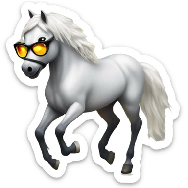 horse with sunglasses dancing rave lights sticker