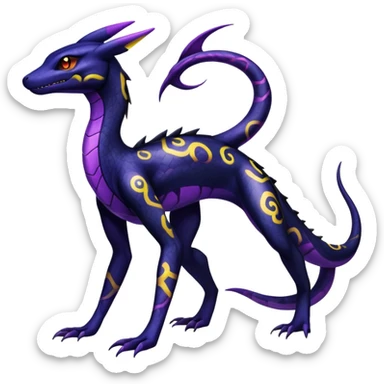 Salazzle-Salandit-Umbreon-Fakémon-hybrid-creature (full body) 4 legs sticker
