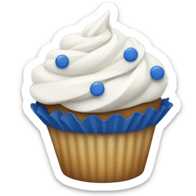 Cupcake with white frosting and dark blue sprinkles sticker