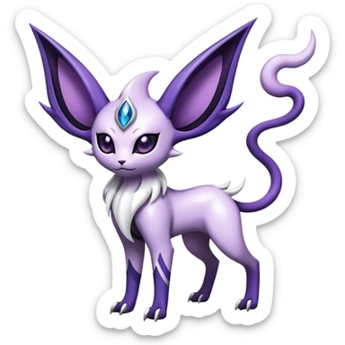 Shiny Exotic Badass Mysterious Gothic Espeon-Absol-Pokémon-Fakémon-hybrid-creature (full body) sticker