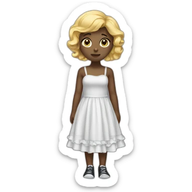 A really sad girl in a dress that is black sticker