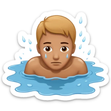 apple style emoji of a man sprawled face down in a puddle sticker