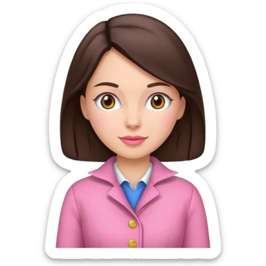 brunette woman with pink dutch clothing sticker