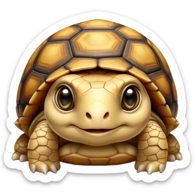 cinematic-baby tortoise-realistic--emoji,,-cute-wise-face-peering-ahead-with-calm-determination,-cute large-eyes-reflecting-centuries of wisdom, sticker