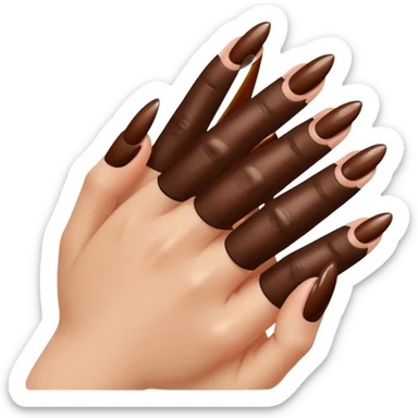 💅🏼 comme cet émoji, mais les ongles et le vernis en marron sticker
