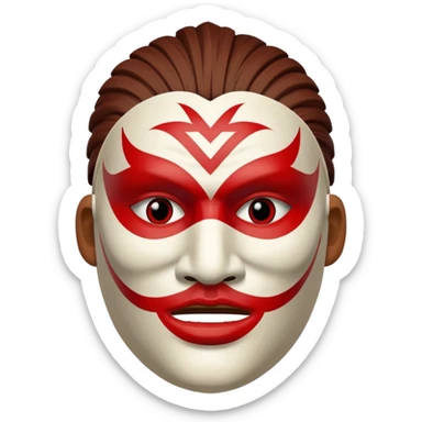 Hilichurl (from Genshin Impact) (half body) (with a white mask with red tribal markings on it)  sticker