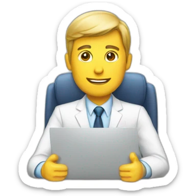 job interview desk white man  sticker