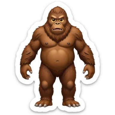 Create a scary full bodied emoji of Bigfoot sticker