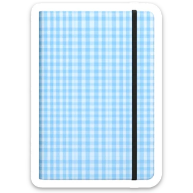Cute  journal cover, pastel blue gingham pattern
Handwritten feminine typography, soft aesthetic, cozy girl vibe
Clean product mockup, minimal shadows, lifestyle stationery style sticker