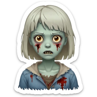 Faça uma mulher zumbi de franja sticker