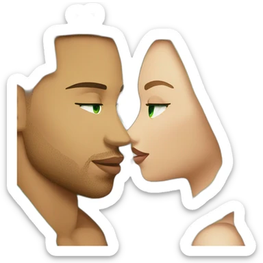 Romeo Santos kiss the mouth of the blond girl and green eyes sticker