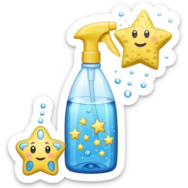 CLEANING_PRODUCTS
A cleaning set: a spray bottle with a sparkling star and a small sponge outline. sticker