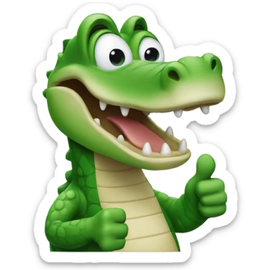 An alligator giving a thumbs up  sticker
