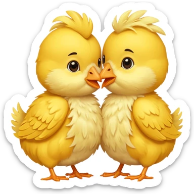 Dos pollitos dándose un beso  sticker